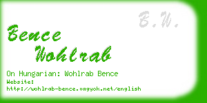 bence wohlrab business card
